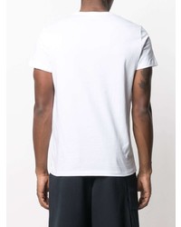 T-shirt à col rond imprimé blanc Balmain