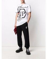 T-shirt à col rond imprimé blanc Philipp Plein