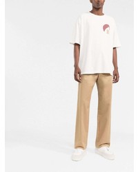 T-shirt à col rond imprimé blanc Rhude