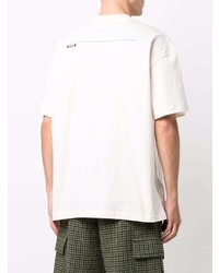 T-shirt à col rond imprimé blanc MSGM