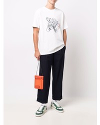 T-shirt à col rond imprimé blanc PS Paul Smith