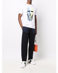 T-shirt à col rond imprimé blanc PS Paul Smith