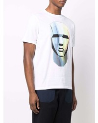 T-shirt à col rond imprimé blanc PS Paul Smith