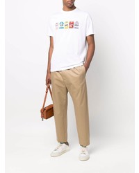 T-shirt à col rond imprimé blanc PS Paul Smith