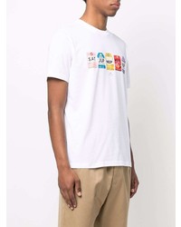 T-shirt à col rond imprimé blanc PS Paul Smith