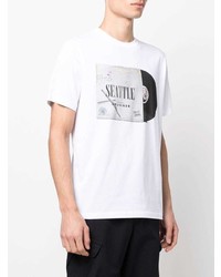 T-shirt à col rond imprimé blanc PS Paul Smith