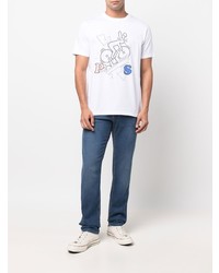 T-shirt à col rond imprimé blanc PS Paul Smith