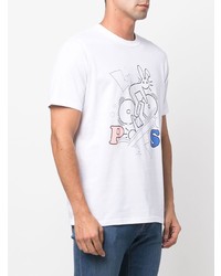 T-shirt à col rond imprimé blanc PS Paul Smith