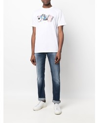 T-shirt à col rond imprimé blanc PS Paul Smith