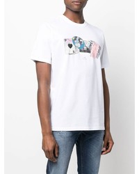 T-shirt à col rond imprimé blanc PS Paul Smith