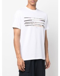 T-shirt à col rond imprimé blanc Paul Smith