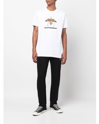 T-shirt à col rond imprimé blanc Maharishi