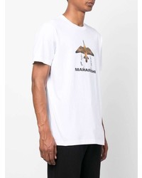 T-shirt à col rond imprimé blanc Maharishi