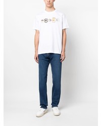 T-shirt à col rond imprimé blanc PS Paul Smith