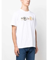 T-shirt à col rond imprimé blanc PS Paul Smith