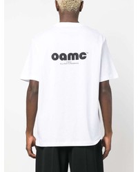 T-shirt à col rond imprimé blanc Oamc