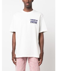 T-shirt à col rond imprimé blanc JW Anderson