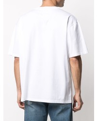 T-shirt à col rond imprimé blanc Maison Margiela