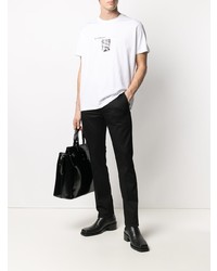 T-shirt à col rond imprimé blanc Givenchy