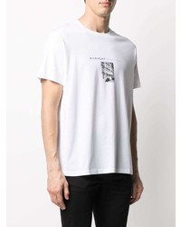 T-shirt à col rond imprimé blanc Givenchy