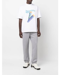 T-shirt à col rond imprimé blanc Jacquemus