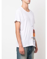 T-shirt à col rond imprimé blanc Greg Lauren