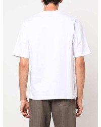 T-shirt à col rond imprimé blanc Jacquemus