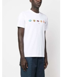 T-shirt à col rond imprimé blanc PS Paul Smith