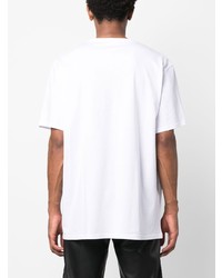 T-shirt à col rond imprimé blanc Alexander McQueen