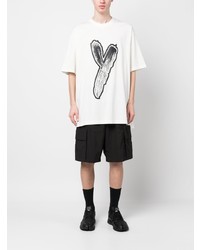 T-shirt à col rond imprimé blanc Y-3