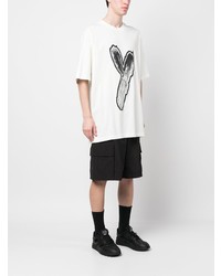 T-shirt à col rond imprimé blanc Y-3