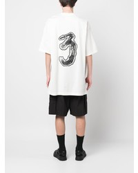 T-shirt à col rond imprimé blanc Y-3