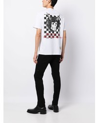 T-shirt à col rond imprimé blanc Amiri