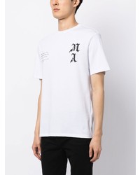 T-shirt à col rond imprimé blanc Amiri