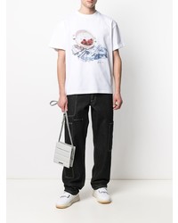 T-shirt à col rond imprimé blanc Jacquemus