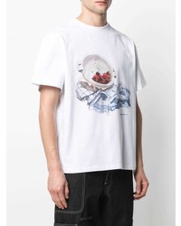 T-shirt à col rond imprimé blanc Jacquemus