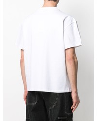 T-shirt à col rond imprimé blanc Jacquemus