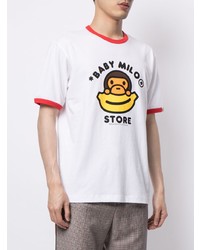 T-shirt à col rond imprimé blanc *BABY MILO® STORE BY *A BATHING APE®