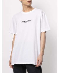 T-shirt à col rond imprimé blanc Maharishi