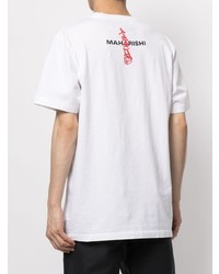 T-shirt à col rond imprimé blanc Maharishi