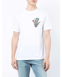 T-shirt à col rond imprimé blanc PS Paul Smith