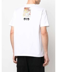 T-shirt à col rond imprimé blanc Junya Watanabe