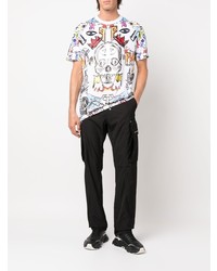 T-shirt à col rond imprimé blanc Philipp Plein