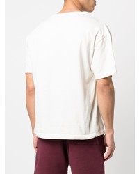 T-shirt à col rond imprimé blanc Rhude