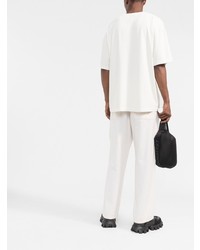 T-shirt à col rond imprimé blanc Rhude