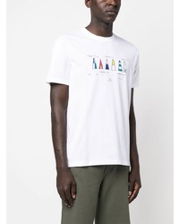 T-shirt à col rond imprimé blanc PS Paul Smith