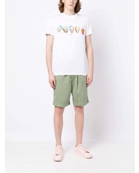 T-shirt à col rond imprimé blanc PS Paul Smith