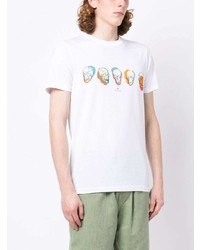 T-shirt à col rond imprimé blanc PS Paul Smith