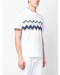 T-shirt à col rond imprimé blanc Missoni