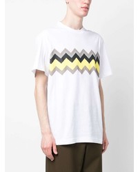 T-shirt à col rond imprimé blanc Missoni